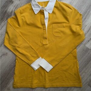Lands' End Mustard Polo with Cream Collar